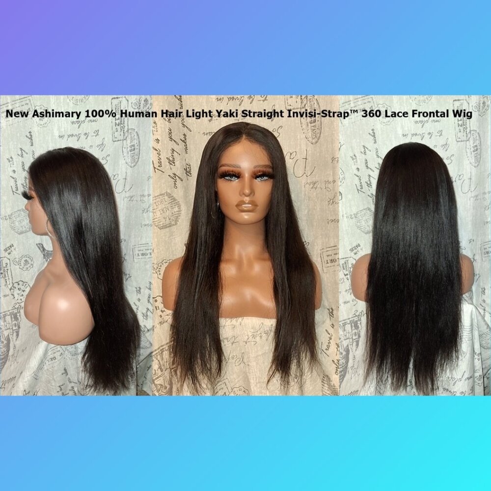 New Ashimary 22" 100% Human Hair Light Yaki Invisi-Strap™ 360 Lace Wig - Picture 1 of 10